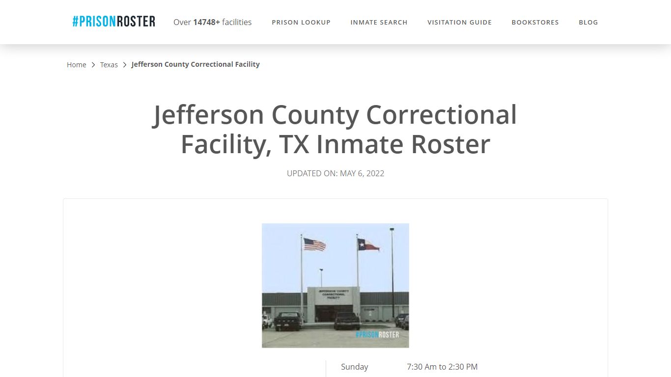 Jefferson County Correctional Facility, TX Inmate Roster