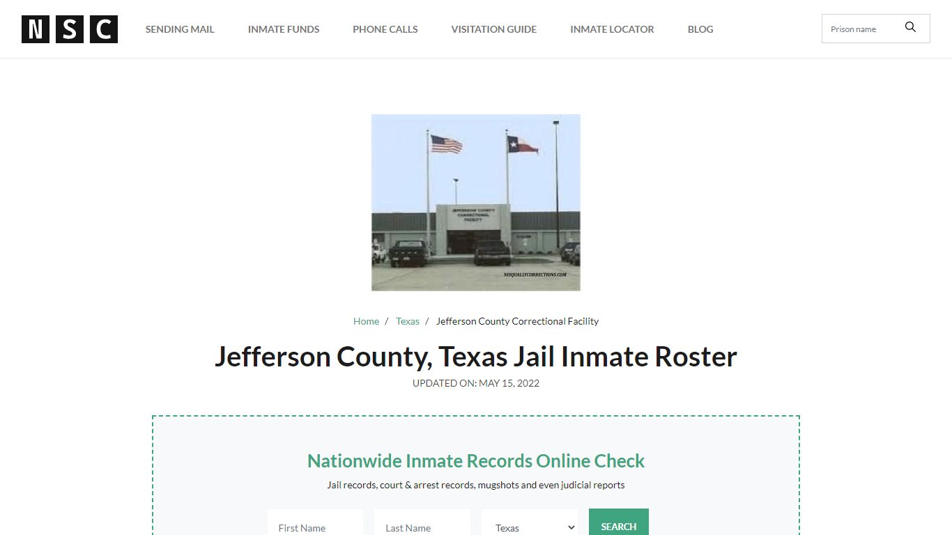 Jefferson County, Texas Jail Inmate Roster
